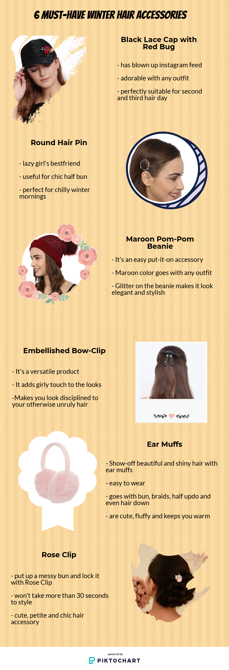 6 winter hair accessories