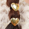 Set of 2 Heart Pony Cuffs - Gold