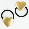 Set of 2 Heart Pony Cuffs - Gold