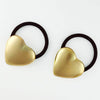 Set of 2 Heart Pony Cuffs - Gold