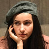 Plain Knitted Beret-Dark Grey