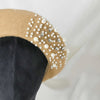 Beret with Pearls & Crystals - Tan