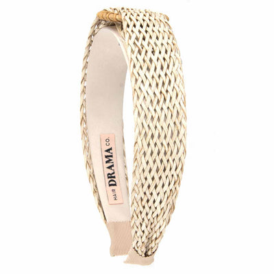 Vintage Straw Headband-Khaki