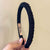 Sleek Headband With Bead Embellishment- Black