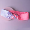 Silk Satin Braided Stretch Headband - Lilac & Neon Pink