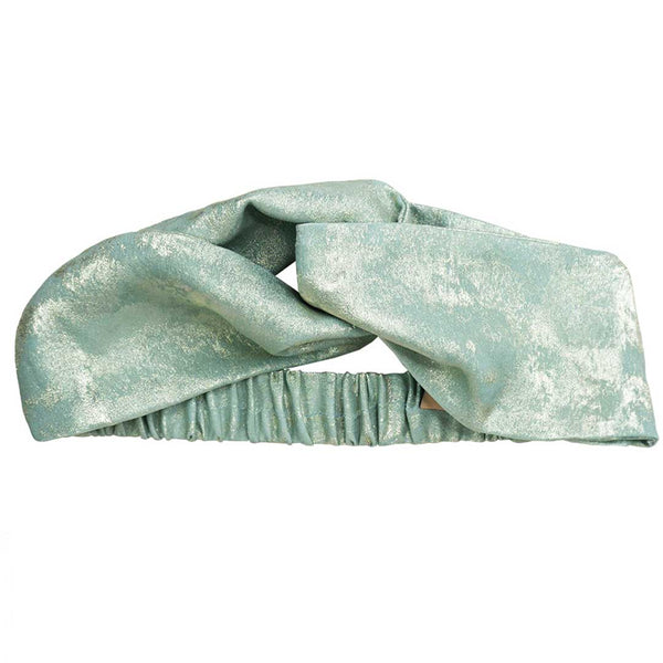 Foiled Cross-Knot Turban - Sage