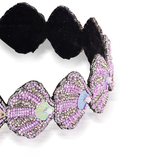 Crystal Shell Headband - Lilac