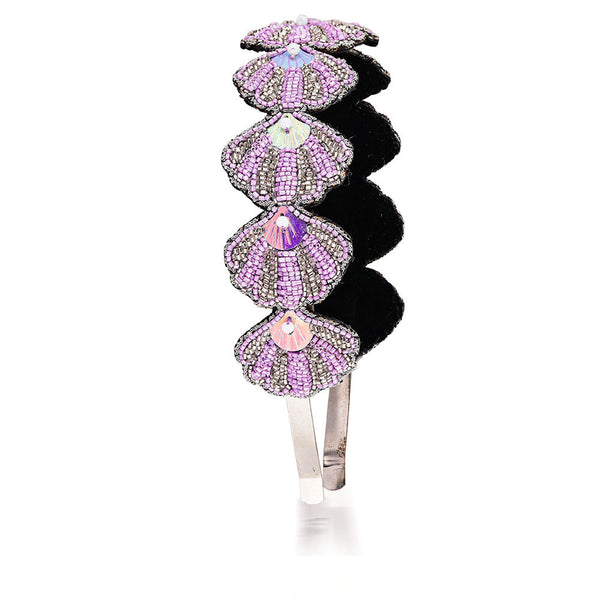 Crystal Shell Headband - Lilac