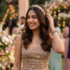 Gold Plated Hair Band for Women with Pearls and Crystals - Champagne