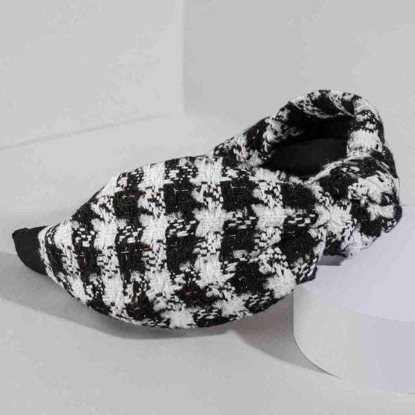 Black & White Tweed Knotted Hair Band