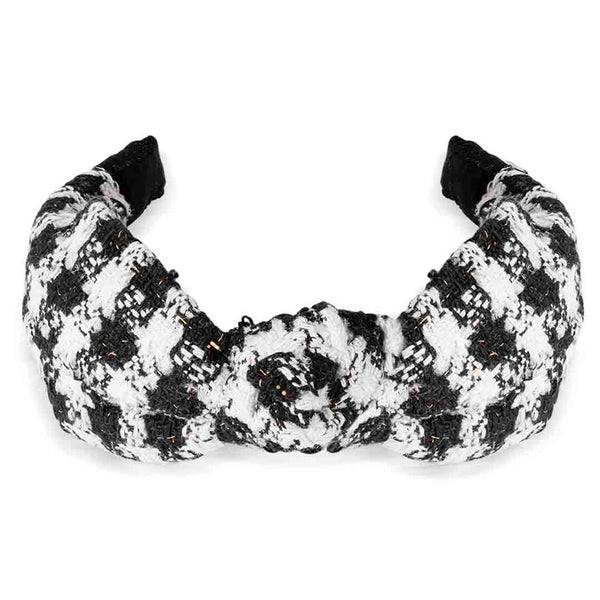 Black & White Tweed Knotted Hair Band