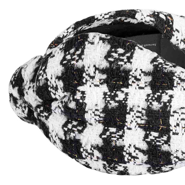 Black & White Tweed Knotted Hair Band