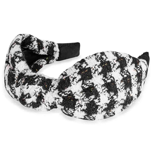 Black & White Tweed Knotted Hair Band