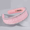 Light Pink Tweed Crystal Flat Hair Band
