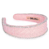 Light Pink Tweed Crystal Flat Hair Band