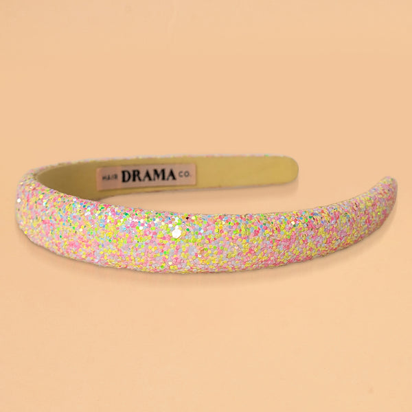 Glitter Puff Hair Band - Yellow