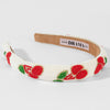Cherry Embroidered Hairband - Red