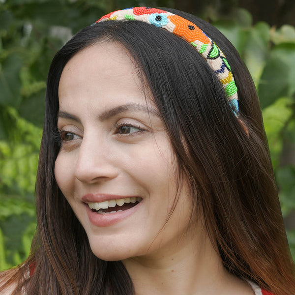 Floral Embroidered Hairband - Multi