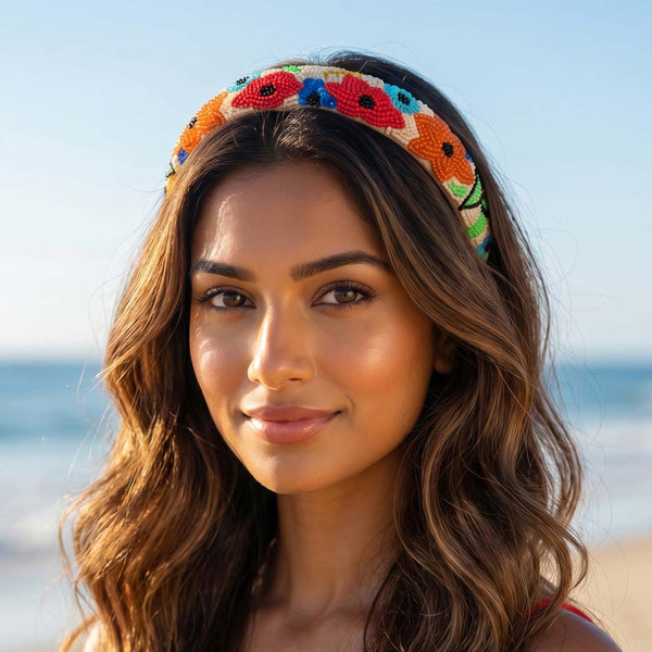 Floral Embroidered Hairband - Multi