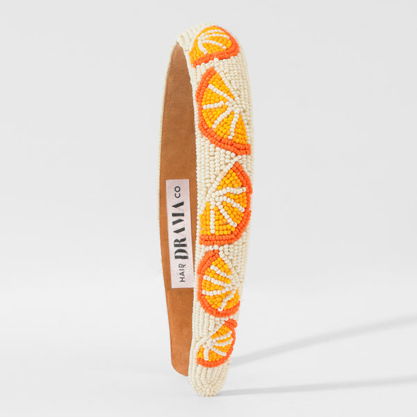 Orange Embroidered Hairband - Orange & Yellow