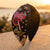 Hand-embroidered tropical bird headband with sequins and crystals on rich black satin base
