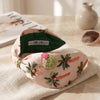 Embroidered tropical headband with beaded palms - luxury gift packaging included