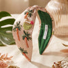Designer embroidered headband with tropical beading and sequin details 