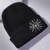 Black Beanie with Pearls & Crystals