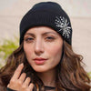 Black Beanie with Pearls & Crystals