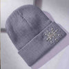 Grey Beanie with Pearls & Crystals