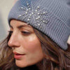 Grey Beanie with Pearls & Crystals