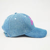 "I Am Drama" Embroidered Denim Baseball Cap - Light Blue