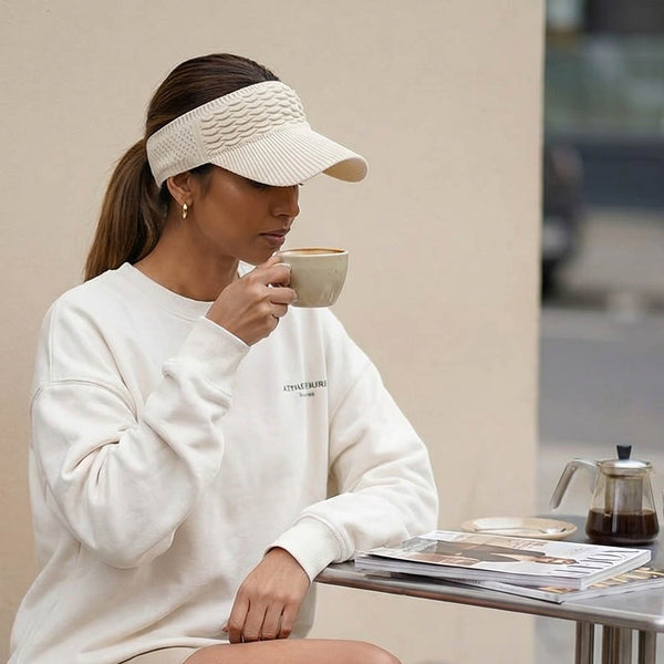 Soft ribbed textured visor with wide brim and easygoing charm - breathable summer sun protection