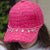 "Babe" Charm Tweed Baseball Cap - Hot Pink
