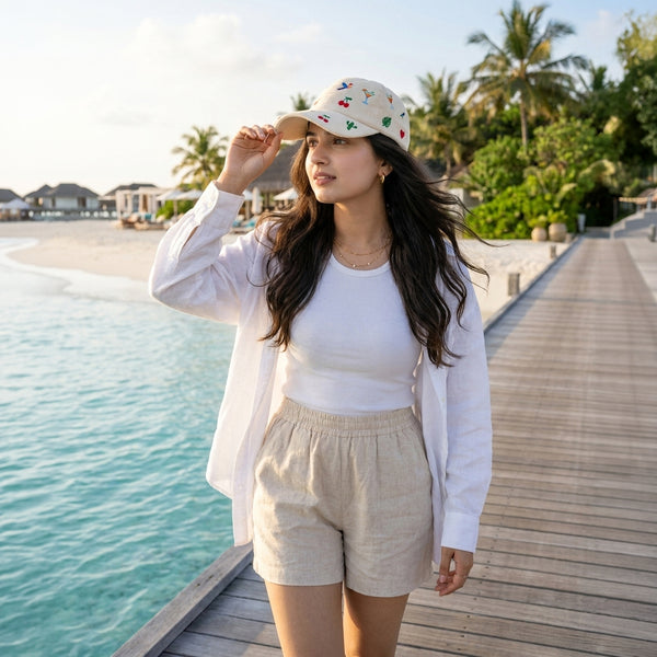 Bonbon Embroidered Baseball Cap - White