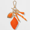 Embellished Heart Bag Charm - Orange