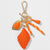 Embellished Heart Bag Charm - Orange