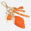 Embellished Heart Bag Charm - Orange