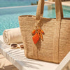 Embellished Tangerine Dream Bag Charm - Orange