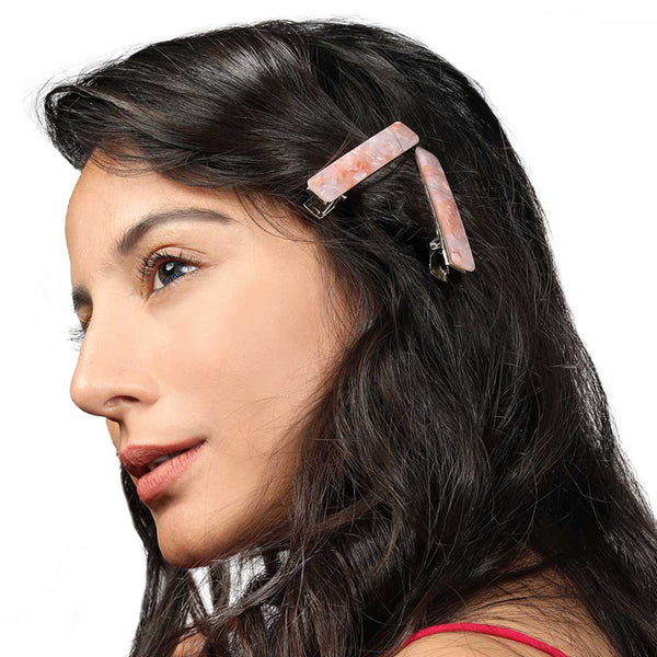 Pink alligator clip- Set of 2