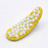 Pebble Pin-Yellow and white