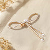 Pearl Hair Bow Alligator Clip - Gold