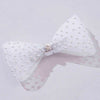Pearl Mesh Hair Bow Alligator Clip - White