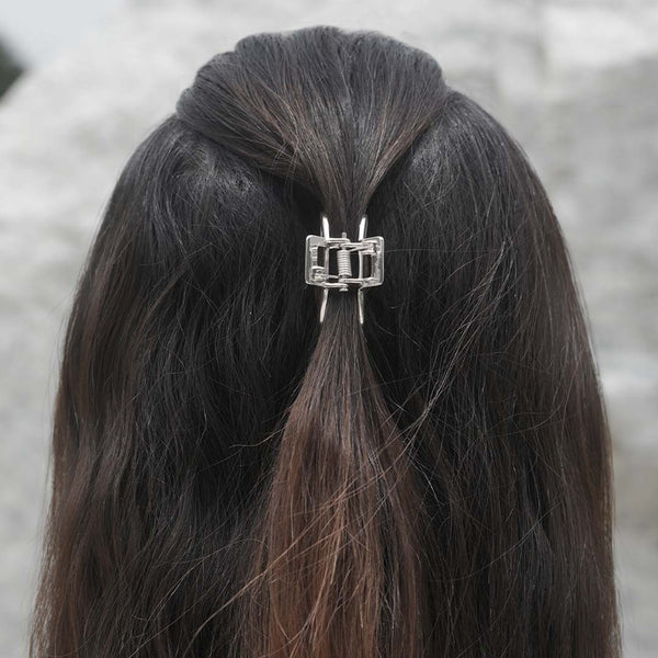 Luna Mini Claw Clips - Set of 2 - Silver