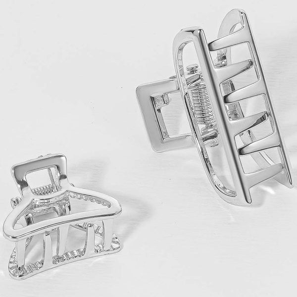 Luna Mini Claw Clips - Set of 2 - Silver