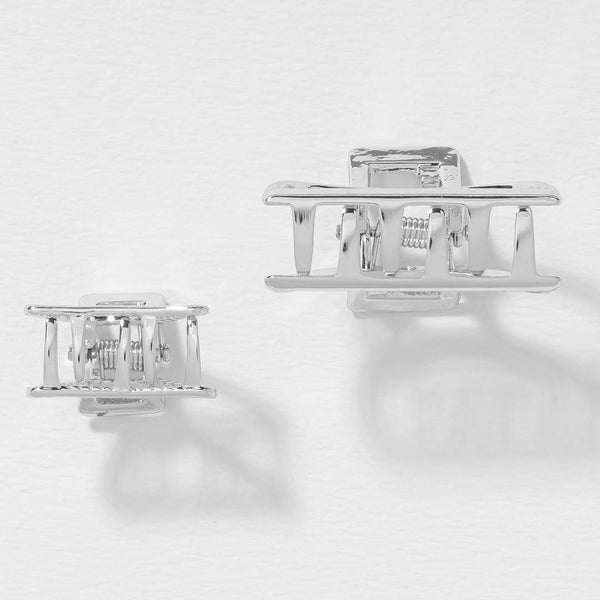 Luna Mini Claw Clips - Set of 2 - Silver