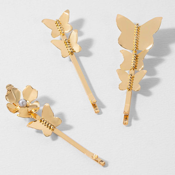 Ivy Hair Pins - Set of 3 - Gold
