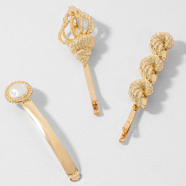 Selene Hair Pins - Set of 3 - Gold