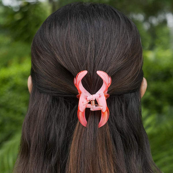 Flower Hair Claw Clips with Free Pouch - Set of 3 - Dark Peach