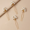 Set of 4 Pearls U Pins - White